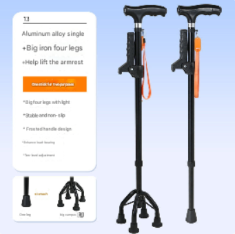 LED Light Multi Functional Aluminium Walking Cane - Daily New Trends Megastore