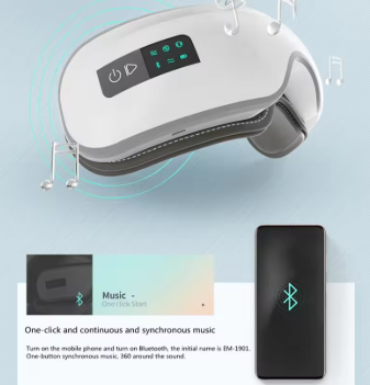 Airbag Massage Mask With Heat , Vibration , Bluetooth And 6 Modes - Daily New Trends Megastore