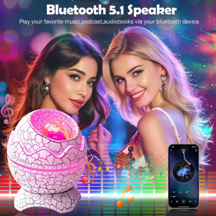 Cracked Dinosaur Egg Remote Controlled Projector With Bluetooth Light And Sound - Daily New Trends Megastore