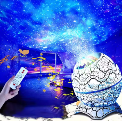 Cracked Dinosaur Egg Remote Controlled Projector With Bluetooth Light And Sound - Daily New Trends Megastore