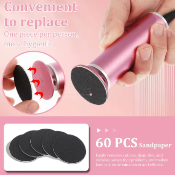 Electric Foot File and Callus Remover with 60 Sandpapers - Daily New Trends Megastore