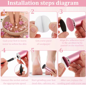 Electric Foot File and Callus Remover with 60 Sandpapers - Daily New Trends Megastore