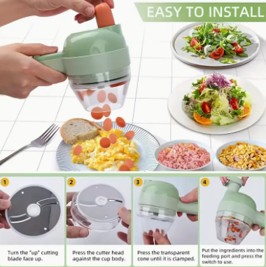 3rd Gen Quality 1200 Electric Vegetable Cutter Accessories + Double Egg Beater - Daily New Trends Megastore